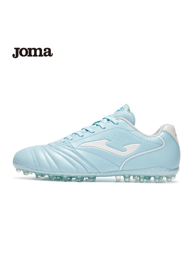 Joma Kangaroo Leather Soccer Shoes Adult Youth Kids Mg Studs Professional Match Training Shoes Water Blue/white 41 - Image 1