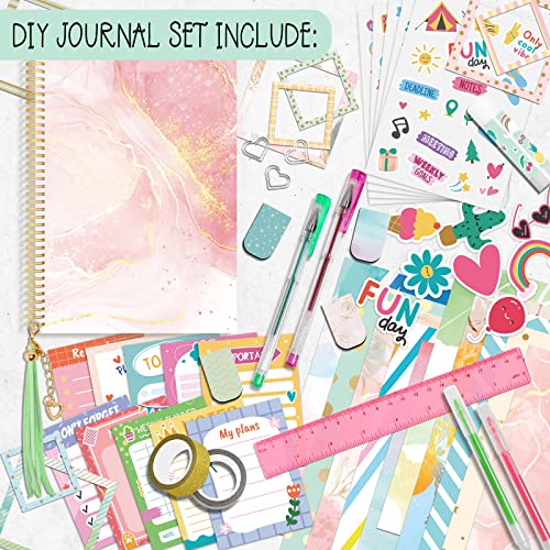 ABERLLS Gifts for Girls Age of 8 9 10 11 12 13 Years Old and Up DIY Journal Set Personalized Diary Stuff for Tweens Teens Decorate Your PlannerOrganizer Journaling Arts Craft Kit Ideal Toy Age 68 - Image 5