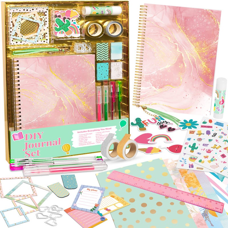 ABERLLS Gifts for Girls Age of 8 9 10 11 12 13 Years Old and Up DIY Journal Set Personalized Diary Stuff for Tweens Teens Decorate Your PlannerOrganizer Journaling Arts Craft Kit Ideal Toy Age 68 - Image 4