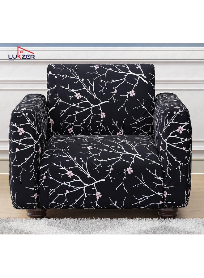 Lukzer 5 Seater Black Stem Universal Sofa Cover 3+1+1 Seater | 360° Fully Covered Anti-Slip Washable Couch Cover Protecter | 140 GSM Stretch Fit Polyester + Spandex Slipcover (SC-001-05) - Image 4