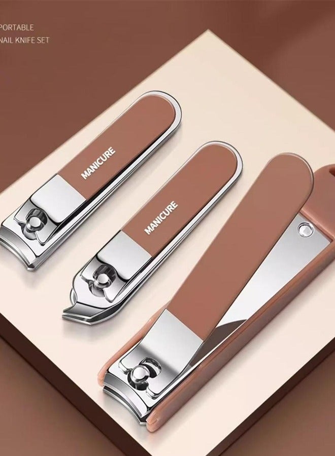 Splash-Proof Stainless Steel Nail Clipper Set, 6-Piece Nail Clipper Set, Nail Clipper Repair Tool (Nano Glass File For Shiny Nails, Double Repair + Ear Spoon + Eyebrow Scissors + Diag - Image 2