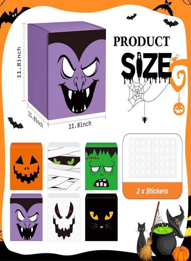 Zhanmai 6 Pcs Large Trunk or Treat Car Decoration Boxes 11.8 x 11.8 Inch Halloween Party Decoration for Halloween Party Decor Centerpiece Car Yard Decor(Mixed Color,Spooky Style) - Image 2