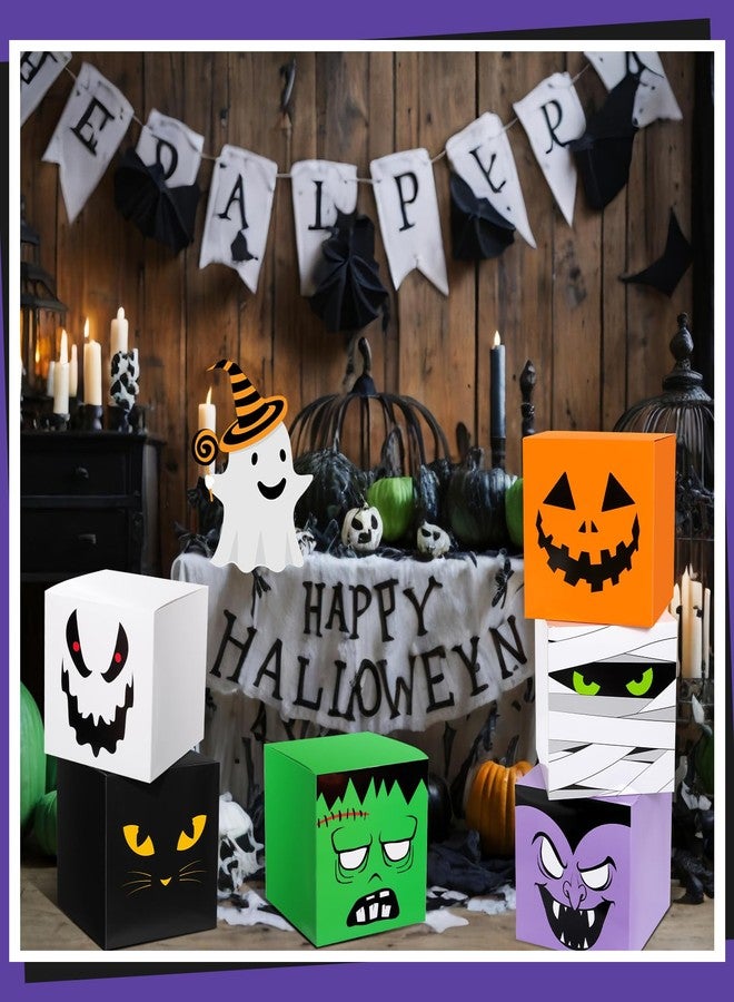 Zhanmai 6 Pcs Large Trunk or Treat Car Decoration Boxes 11.8 x 11.8 Inch Halloween Party Decoration for Halloween Party Decor Centerpiece Car Yard Decor(Mixed Color,Spooky Style) - Image 4