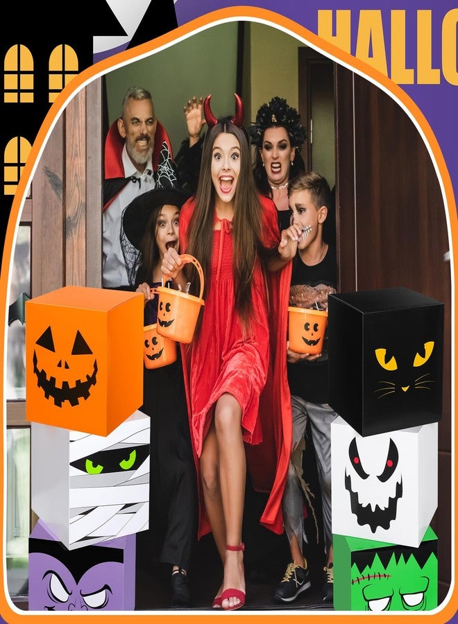 Zhanmai 6 Pcs Large Trunk or Treat Car Decoration Boxes 11.8 x 11.8 Inch Halloween Party Decoration for Halloween Party Decor Centerpiece Car Yard Decor(Mixed Color,Spooky Style) - Image 3