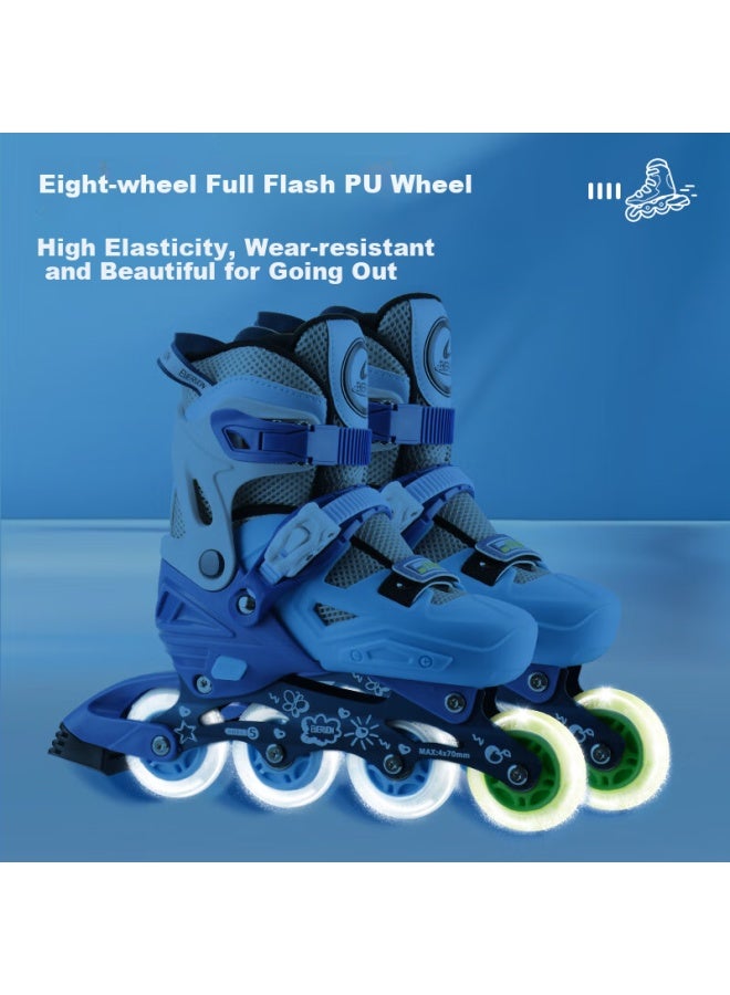 Evervon Adult Roller Skates Children Inline Skates Jf With Helmet And Protective Gear Blue Size L Suitable For Size 39-42 - Image 5