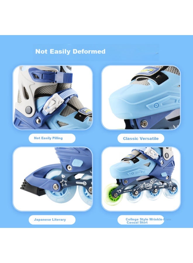 Evervon Adult Roller Skates Children Inline Skates Jf With Helmet And Protective Gear Blue Size L Suitable For Size 39-42 - Image 2