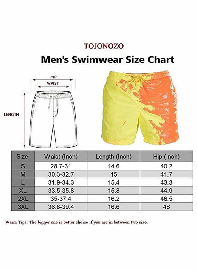 Generic - Swim Trunks, Men’s Color Changing shorts, Summer Cool Quick Dry Boardshorts with Mesh Lining Above Knee Swimwear Bathing Suits Slim Fit Quick Dry (XXL) - Image 1
