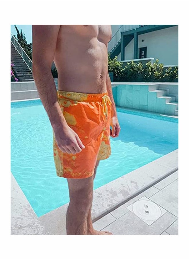 Generic - Swim Trunks, Men’s Color Changing shorts, Summer Cool Quick Dry Boardshorts with Mesh Lining Above Knee Swimwear Bathing Suits Slim Fit Quick Dry (XXL) - Image 1