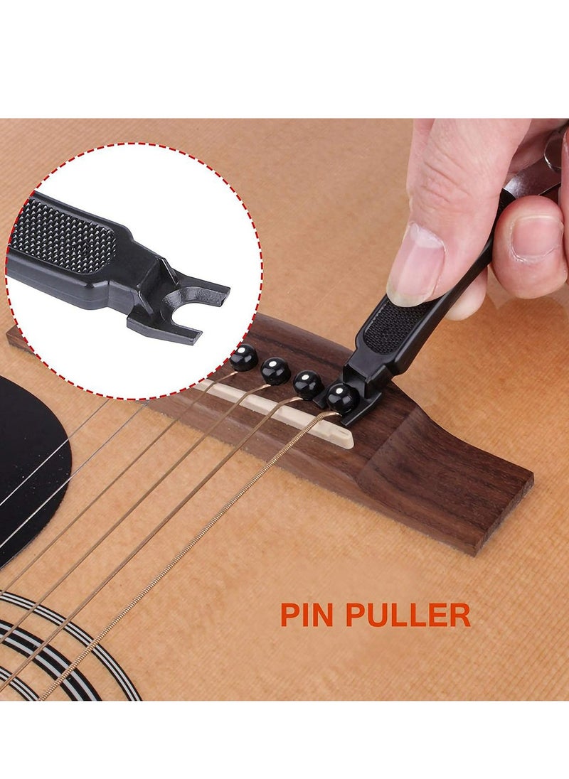 Guitar String Winder Cutter Pin Puller - 3 In 1 Multifunctional Guitar Maintenance Tool/String Peg Winder + String Cutter + Pin Puller Instrument Accessories