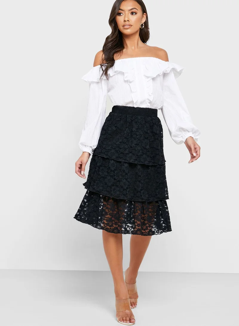 VERO MODA Layered Lace Skirt