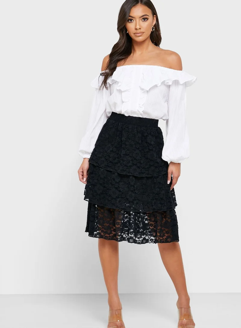 VERO MODA Layered Lace Skirt