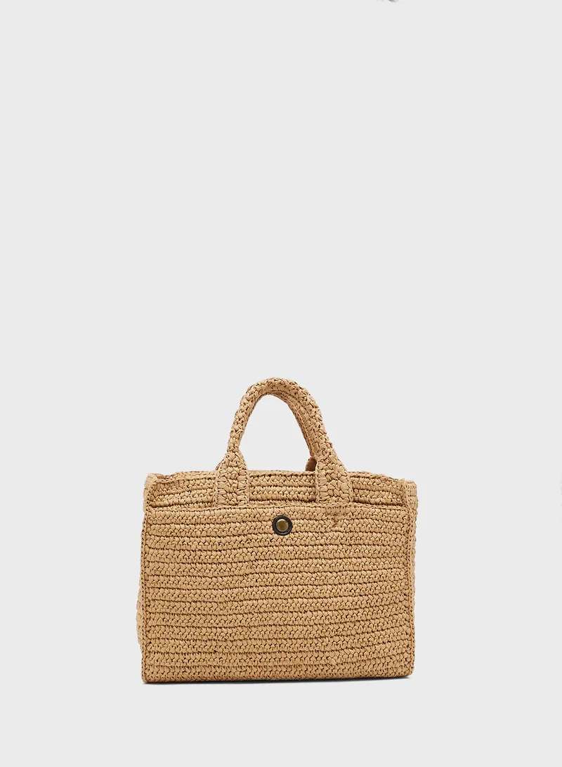 COACH Cargo Tote Bag 26 in Straw