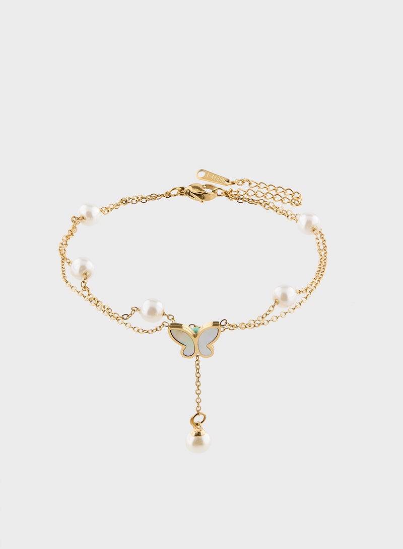 Ginger Butterfly Anklet - Image 1