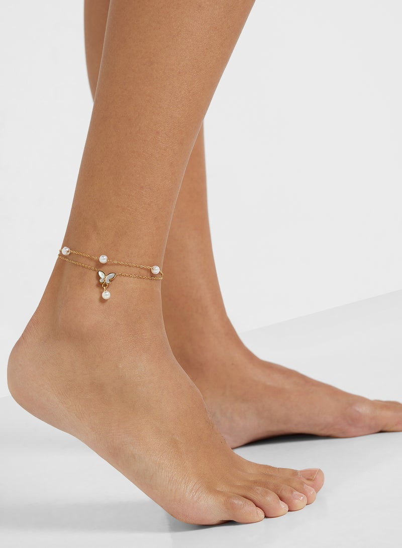 Ginger Butterfly Anklet - Image 4