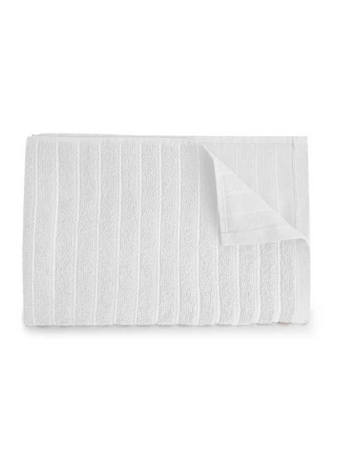 Welspun 100% Cotton Large (70 Cm X 150 Cm) | 250 GSM Dobby Solid Bath Towel (White)- 2-in-1 - Image 4