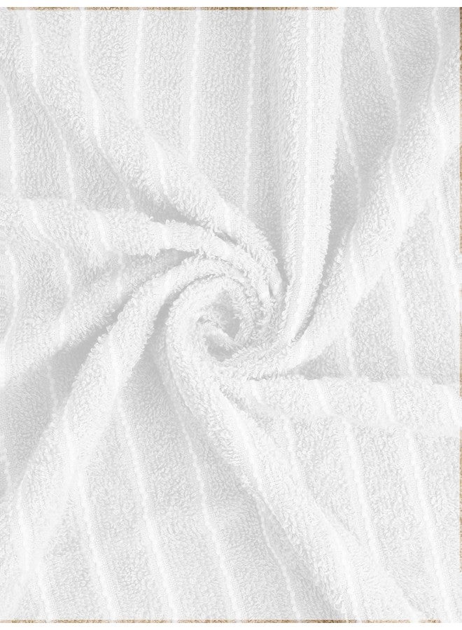 Welspun 100% Cotton Large (70 Cm X 150 Cm) | 250 GSM Dobby Solid Bath Towel (White)- 2-in-1 - Image 5