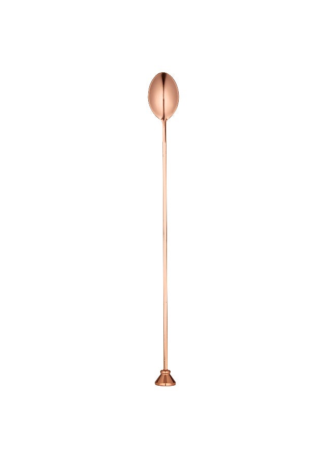 Restaurantware Bar Lux 12 Inch Bar Spoon, 1 Muddler Tip Cocktail Stirrer Spoon - Long, Commercial, Copper-Plated Stainless Steel Cocktail Mixing Spoon, For Stirring And Mixing For Professionals - Image 2