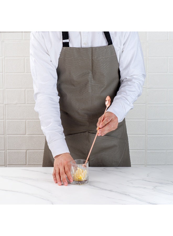Restaurantware Bar Lux 12 Inch Bar Spoon, 1 Muddler Tip Cocktail Stirrer Spoon - Long, Commercial, Copper-Plated Stainless Steel Cocktail Mixing Spoon, For Stirring And Mixing For Professionals - Image 5