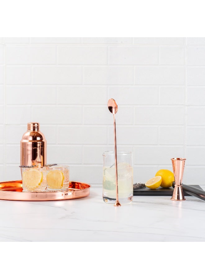 Restaurantware Bar Lux 12 Inch Bar Spoon, 1 Muddler Tip Cocktail Stirrer Spoon - Long, Commercial, Copper-Plated Stainless Steel Cocktail Mixing Spoon, For Stirring And Mixing For Professionals - Image 3
