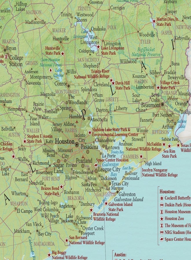 Maps International Texas Wall Map - 17" x 22" - Front Sheet Lamination - Detailed Cartography - Maps International - Image 5