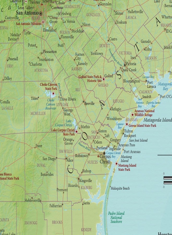Maps International Texas Wall Map - 17" x 22" - Front Sheet Lamination - Detailed Cartography - Maps International - Image 4