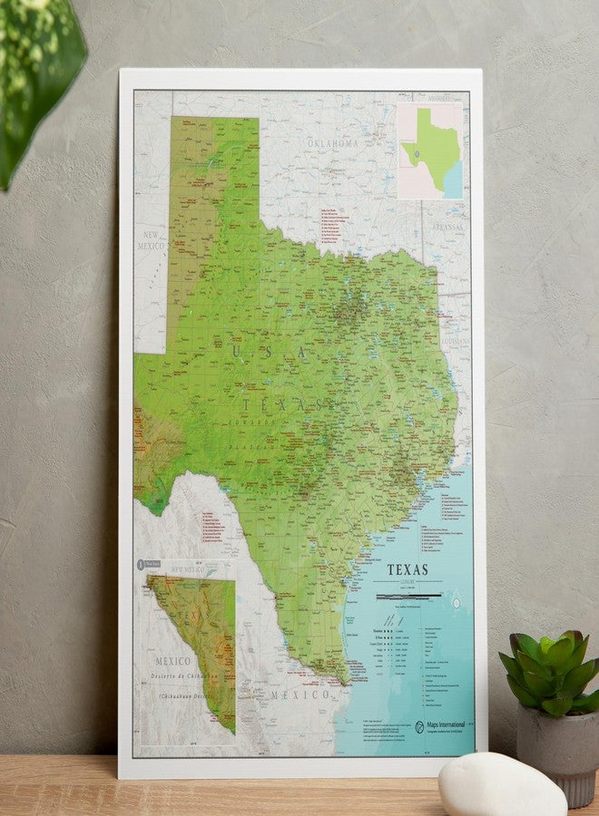 Maps International Texas Wall Map - 17" x 22" - Front Sheet Lamination - Detailed Cartography - Maps International - Image 2