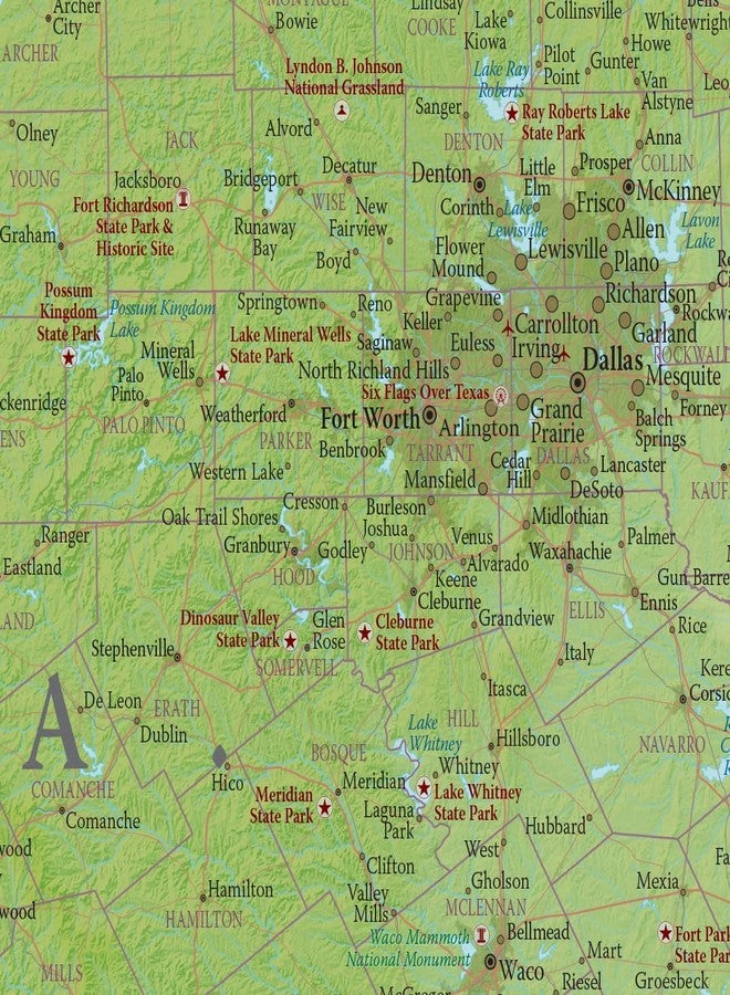 Maps International Texas Wall Map - 17" x 22" - Front Sheet Lamination - Detailed Cartography - Maps International - Image 3