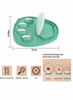 KASTWAVE Spoon Rest, Multifunction Kitchen Spoon Rest, Punch-free Pot Lid Holder Spoon Rest, Cute Cat paw Shaped Kitchen Utensil Rest, Home Use Stove Spoon Rest (Green)  - Image 2