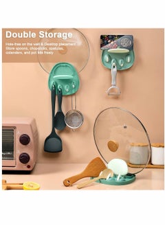 KASTWAVE Spoon Rest, Multifunction Kitchen Spoon Rest, Punch-free Pot Lid Holder Spoon Rest, Cute Cat paw Shaped Kitchen Utensil Rest, Home Use Stove Spoon Rest (Green)  - Image 4