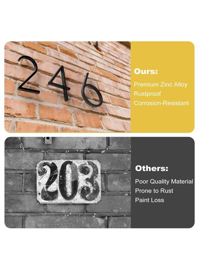 Briout 5" Floating House Number for Outside, Metal Modern Address Numbers for House, Zinc Alloy Anti-Rust Home Address Numbers for Door Mailbox, High Gloss Black (6) - Image 4