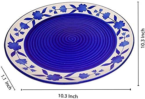 Phezent Blue Floral Ceramic Plates for Dinner with Katori (3 Pieces, 1 Dinner Plates, 2 Katori Bowl Dishwasher & Microwave Safe) -Dinner Sets Ceramic Dinner Set Bowls Set Dinnerware Sets - Image 3