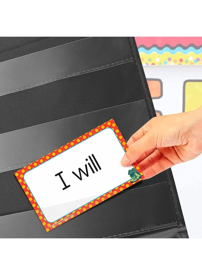 مخططات جيب قياسية، مخطط شفاف لدروس المعلمين في الفصل الدراسي أو للاستخدام المنزلي - يناسب شرائط الجمل القياسية وبطاقات الكلمات (اللون: أسود) - Image 3