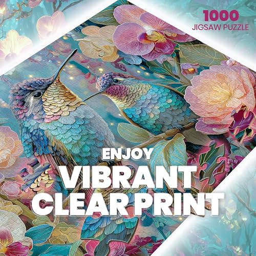 lamplig Puzzles for Adults 1000 Pieces Hummingbird Flower Bird Nature Animal 1000 Piece Puzzle for Adults Seniors Jigsaw Puzzles 1000 Pieces with Letters on Back for Family Fun Gift 11 Poster - Image 5