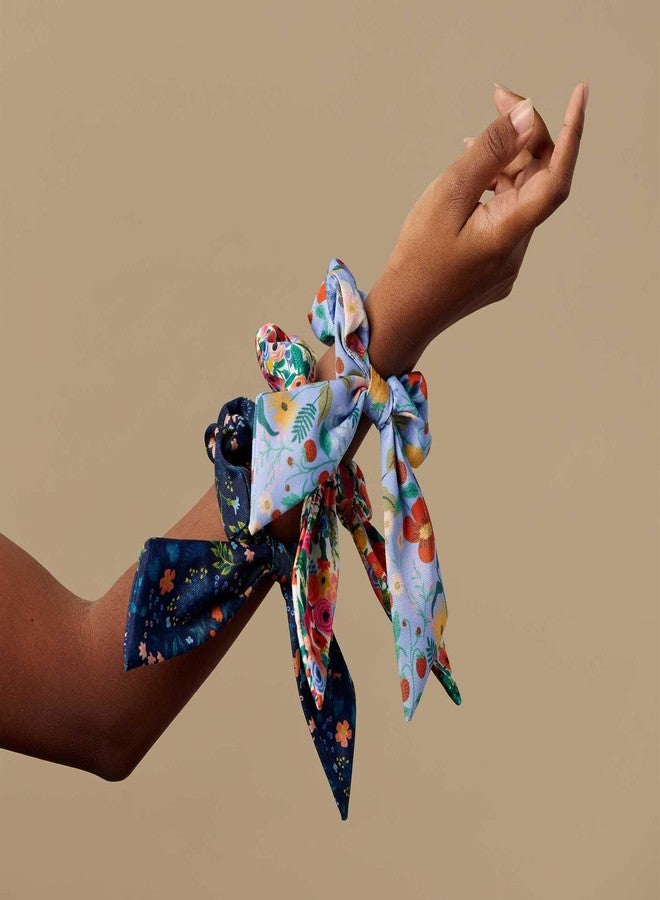 RIFLE PAPER CO. Garden Party Scrunchie, 100% Polyester, Digitally Printed, 3.5" Diameter, Scarf Tie for Hair, Soft Elastic Scrunchie Hair Band, Works as Ponytail Holder or Wrist Accessory - Image 3