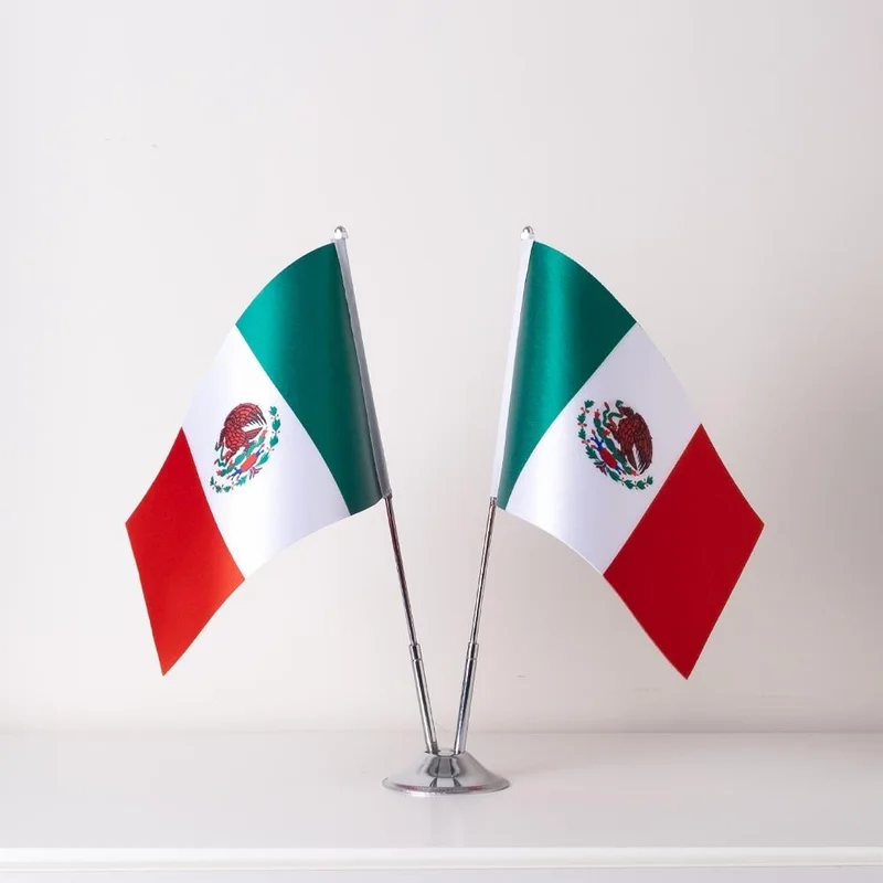 زد سي بايراك Zc Flag Mexico 2 Piece Table Flag Satin Fabric Digital Printing 15x22,5 cm