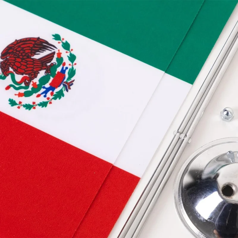 زد سي بايراك Zc Flag Mexico 2 Piece Table Flag Satin Fabric Digital Printing 15x22,5 cm
