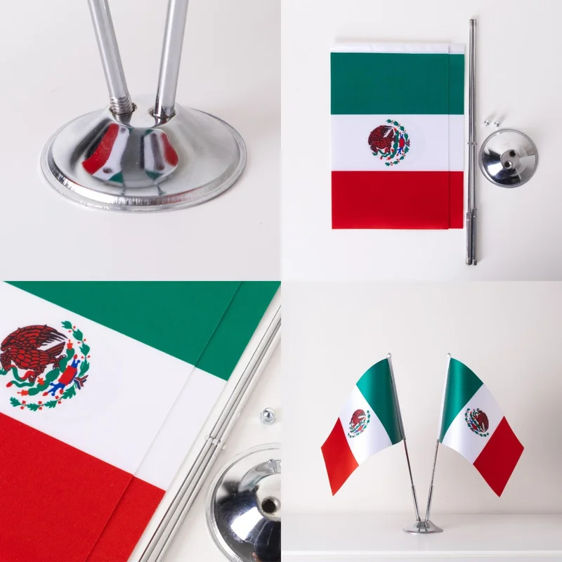 زد سي بايراك Zc Flag Mexico 2 Piece Table Flag Satin Fabric Digital Printing 15x22,5 cm