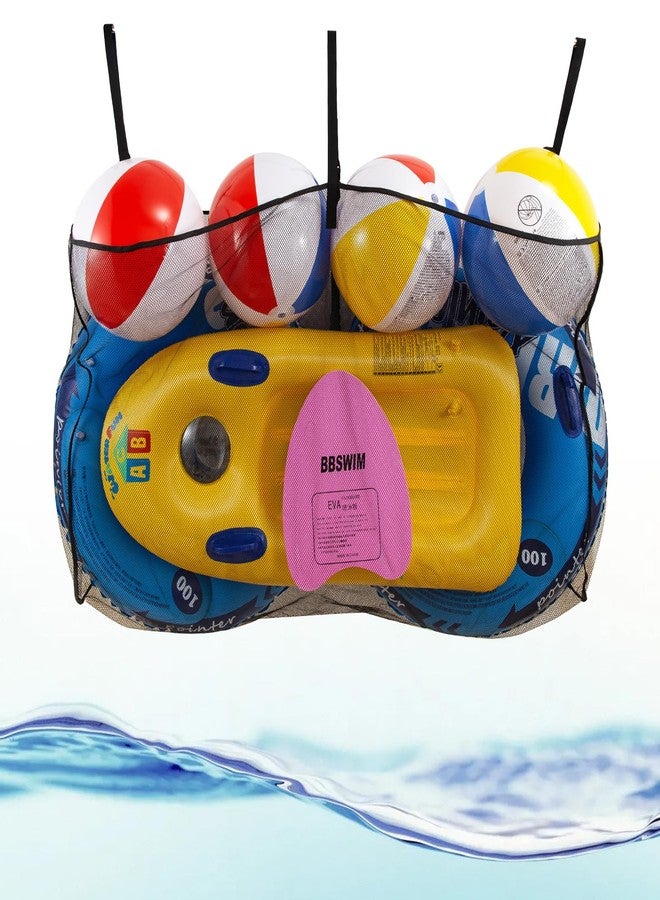ANEETAFAN Swimming Pool Float Storage Bag, Adjustable Pool Toys Organizer Hanging Mesh Bag,Pool Toy Float Storage Organizer for Rafts,Balls,Floats,Inflatable Toys and Other Pool Accessories - Image 1