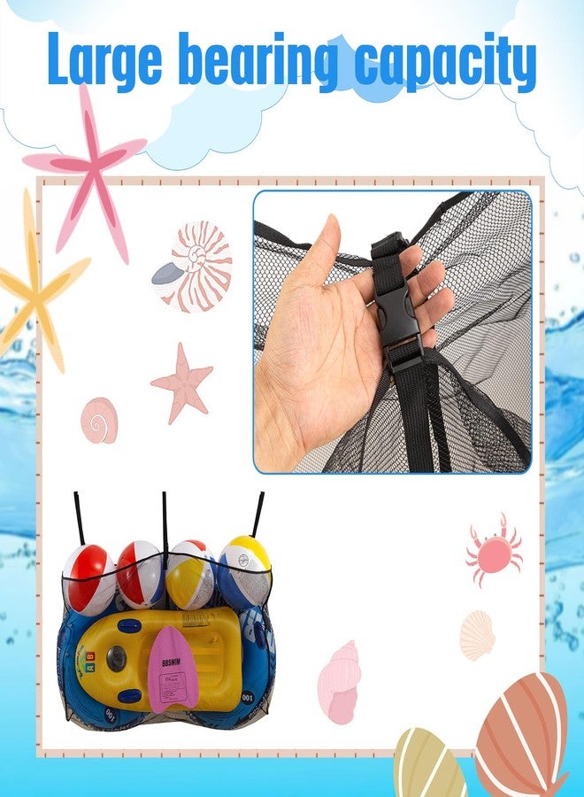 ANEETAFAN Swimming Pool Float Storage Bag, Adjustable Pool Toys Organizer Hanging Mesh Bag,Pool Toy Float Storage Organizer for Rafts,Balls,Floats,Inflatable Toys and Other Pool Accessories - Image 2