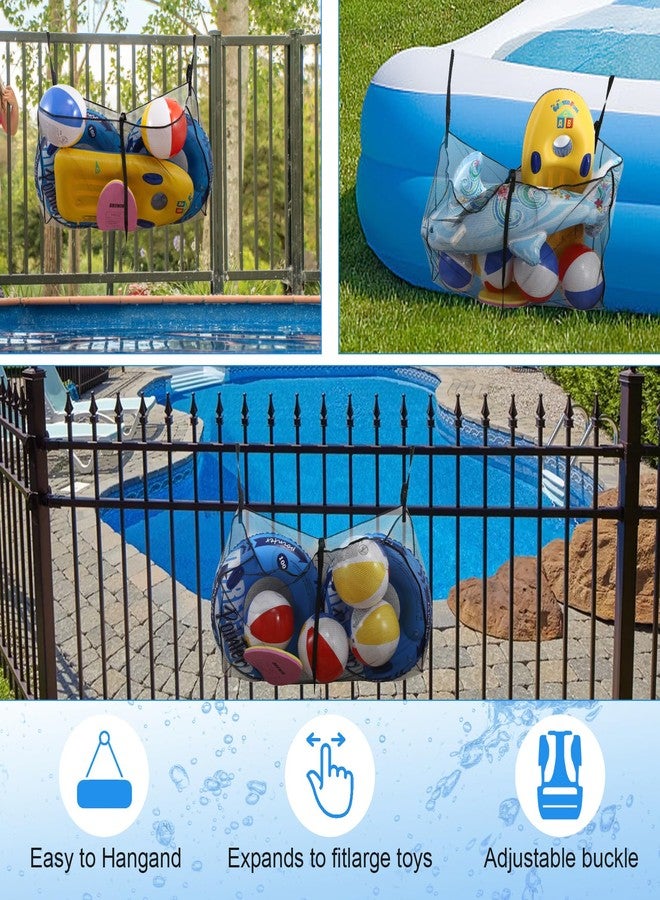 ANEETAFAN Swimming Pool Float Storage Bag, Adjustable Pool Toys Organizer Hanging Mesh Bag,Pool Toy Float Storage Organizer for Rafts,Balls,Floats,Inflatable Toys and Other Pool Accessories - Image 5