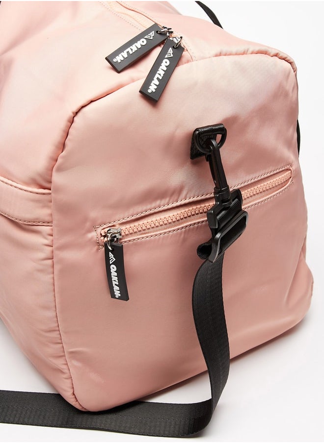 Oaklan by Shoexpress Women by Shoexpress Logo Print Duffel Bag with Adjustable Strap and Zip Closure  - Image 3