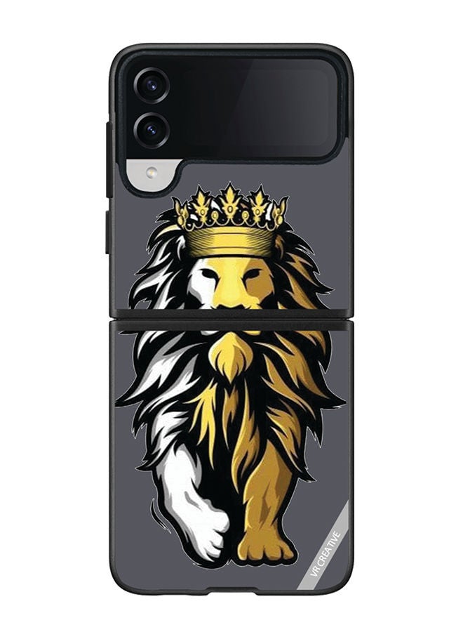 VR CREATIVE Protective Case Cover For Samsung Galaxy Z Flip4 Lion Design Multicolour - Image 1