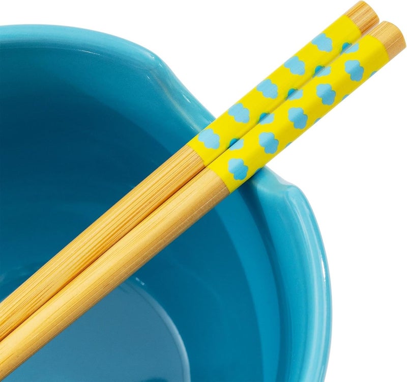 Silver Buffalo Sanrio Hello Kitty and Friends Blue Ceramic Ramen Dinnerware Set  Includes 20Ounce Noodle Bowl and Wooden Chopsticks - Image 4