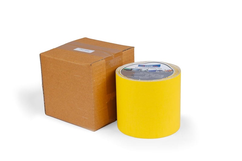 KEDER MAX Tarpaulin PVC Repair Tape 5m 100% Waterproof, UV-Resistant & Heavy Duty Duct Tape for Truck Covers Tarpaulins, Tents, PVC and others application 9.5cm x 5m Roll per Pack (Yellow) - Image 3