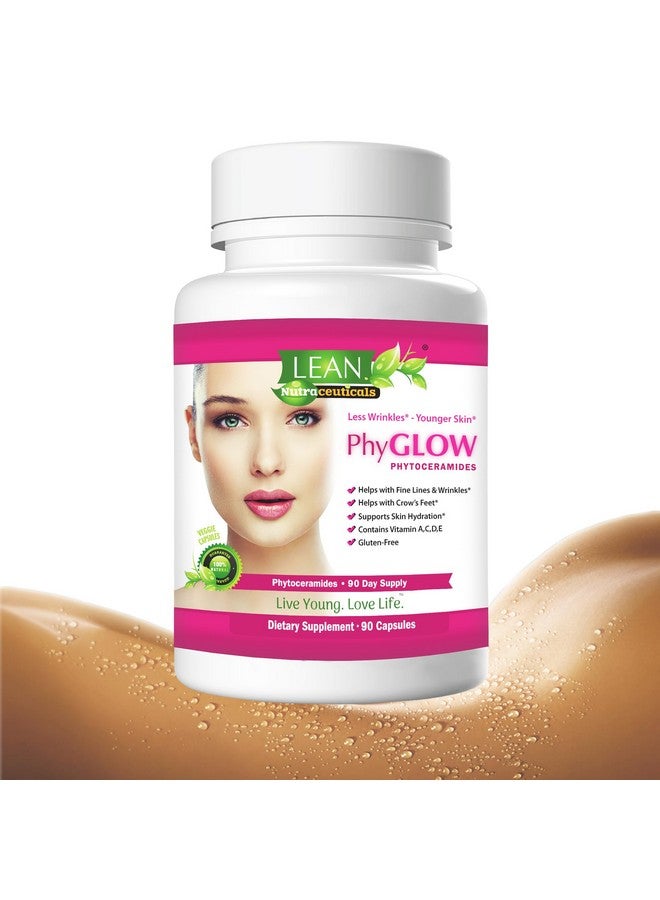 LEAN Nutraceuticals Skin Care Phytoceramides, 90 Day Hydration Focus Super Ceramide Supplements for Women and Men, Wrinkle Support Factor Pills, Give youth to the Face with Multivitamin A, C, D, E Gluten Free 90 Capsules - Image 1