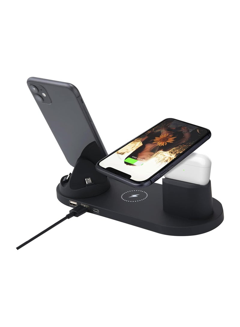 SYOSI 6 in 1 Charging Station for Apple Devices, Charging Dock Multi Device Charging Station for iPhone Series AirPods Pro/3/2/1, Charging Dock Station for Apple Watch SE/8/7/6/5/4/3/2/1 - Image 4