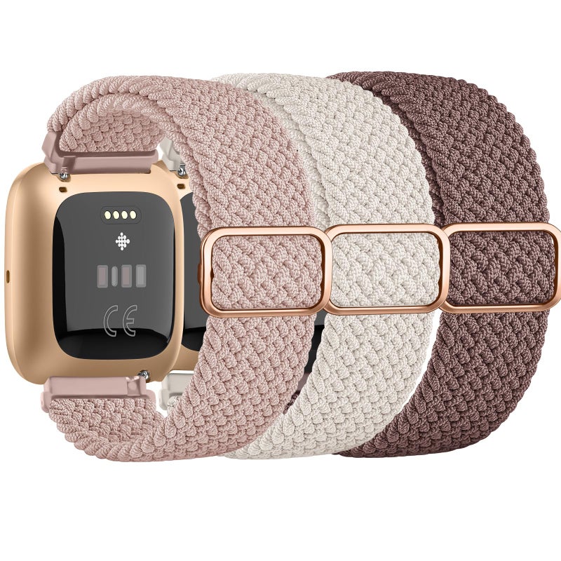 Tobfit Elastic Bands Compatible with Fitbit Versa 2 Watch Bands Women Men, Soft Adjustable Stretchy Loop Nylon Stylish Replacement Wristbands for Fitbit Versa 2 / Fitbit Versa / Versa Lite / Versa SE - Image 1