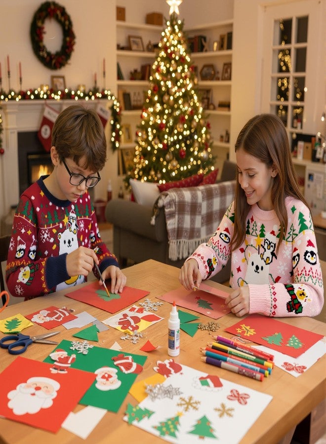 Simplee kids طقم ملابس عائلية متناسقة من Simplee Kids، سترة عيد الميلاد القبيحة، للأطفال الرضع والأولاد والبنات الصغار، مناسبة لحفلات العطلات، سترة محبوكة - Image 2