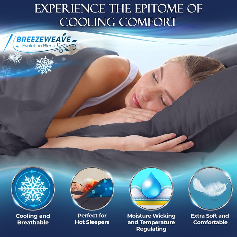 DECOLURE Cooling Sheets Queen Set 4pcs - Luxurious & Ultra-Soft Cooling Bed Sheets Queen Size for Hot Sleepers - Comfortable Bamboo Viscose Microfiber Queen Bed Sheets Set Cooling (Graphite) - Image 2