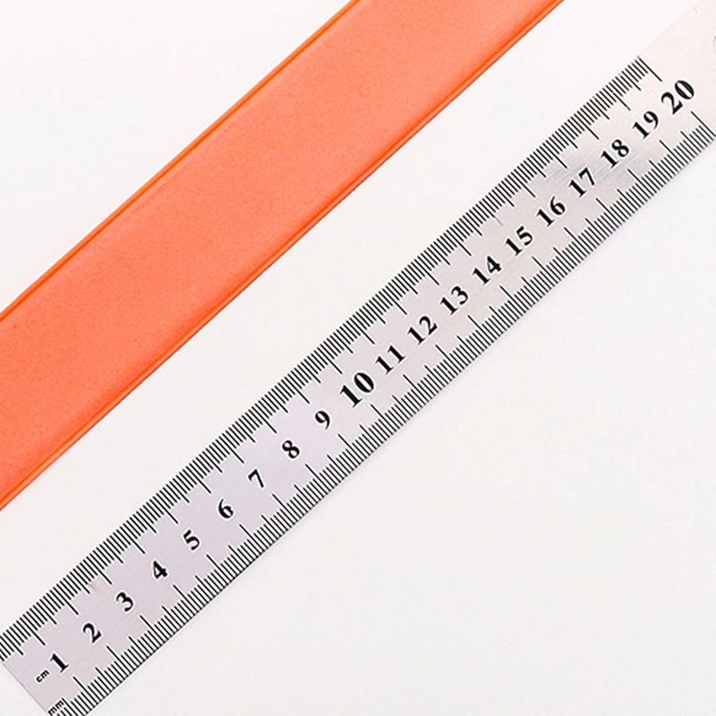 مسطرة من الفولاذ المقاوم للصدأ 20 سم متينة عالية الدقة متعددة الأغراض مستقيمة - Image 3